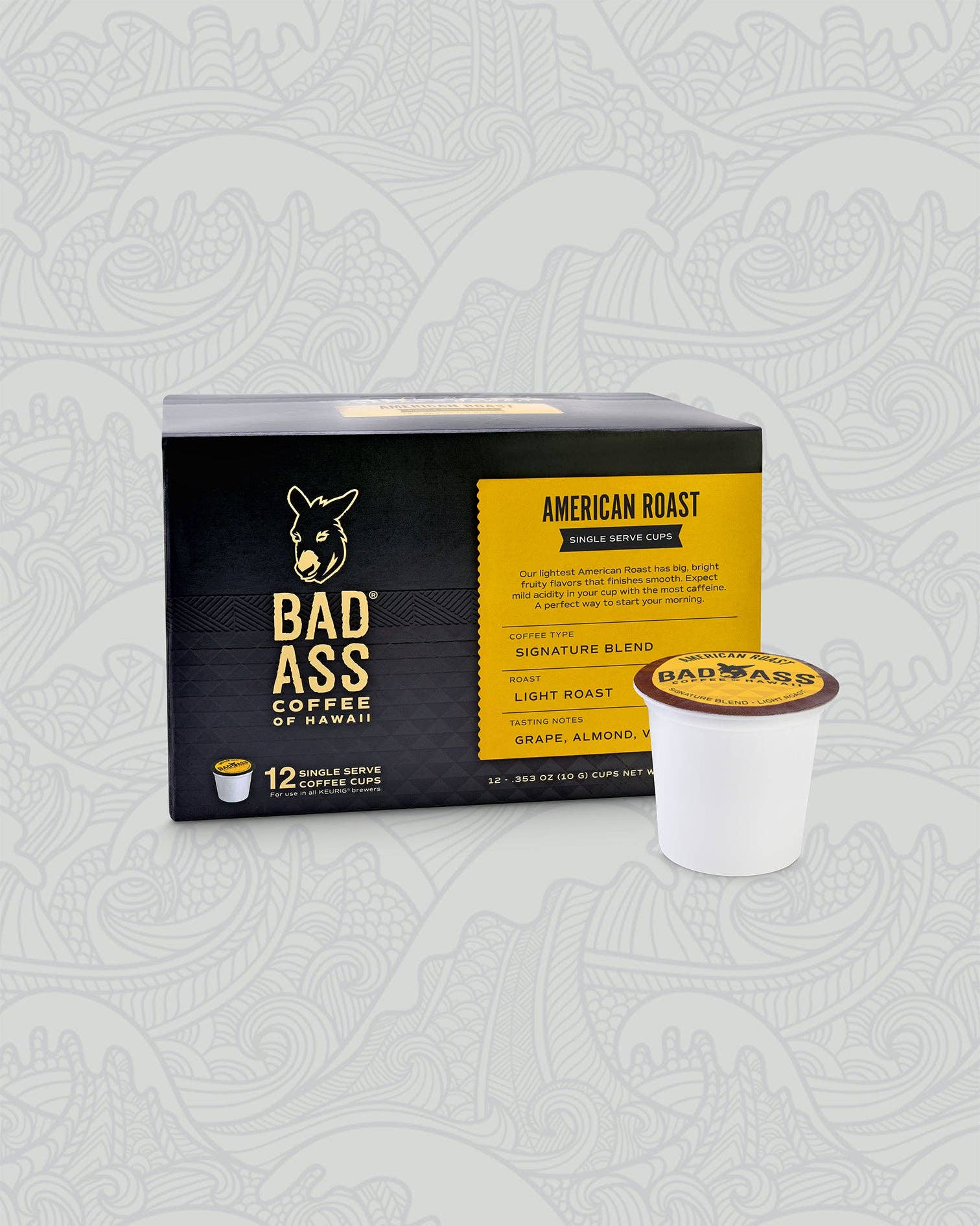 Bad Ass Coffee of Hawaii - Wholesale Coffee Pods - Single Serve Cups | Signature Blend American Roast 12-pack0
