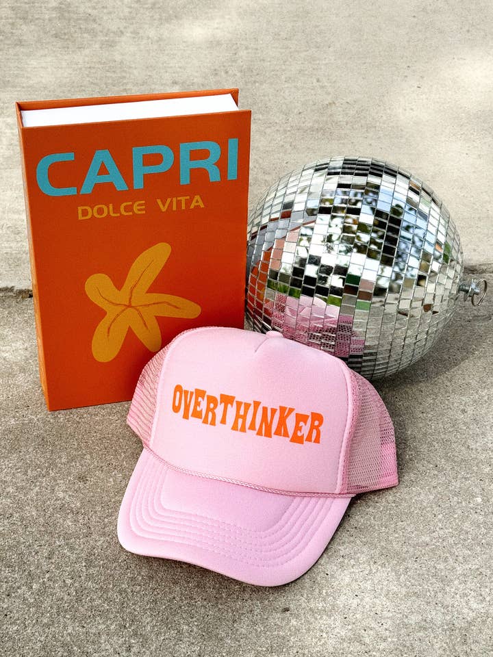 Overthinker - Pink Trucker Hat for wholesale by Jadelynn Brooke