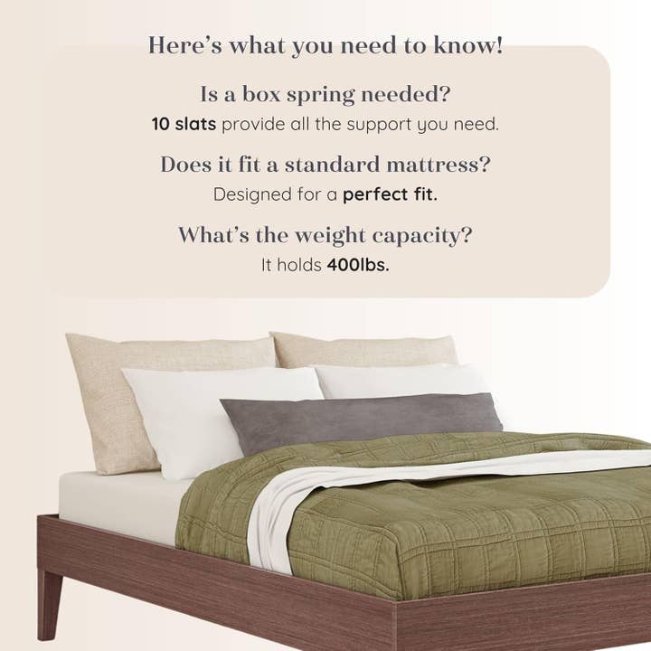 Full Size Dark Brown Platform Bed Frame Durable Quality for wholesale on Faire3