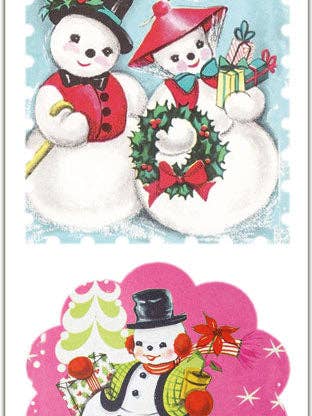 Colorful Vintage 50's Snowman Stickers for wholesale by Violette Stickers