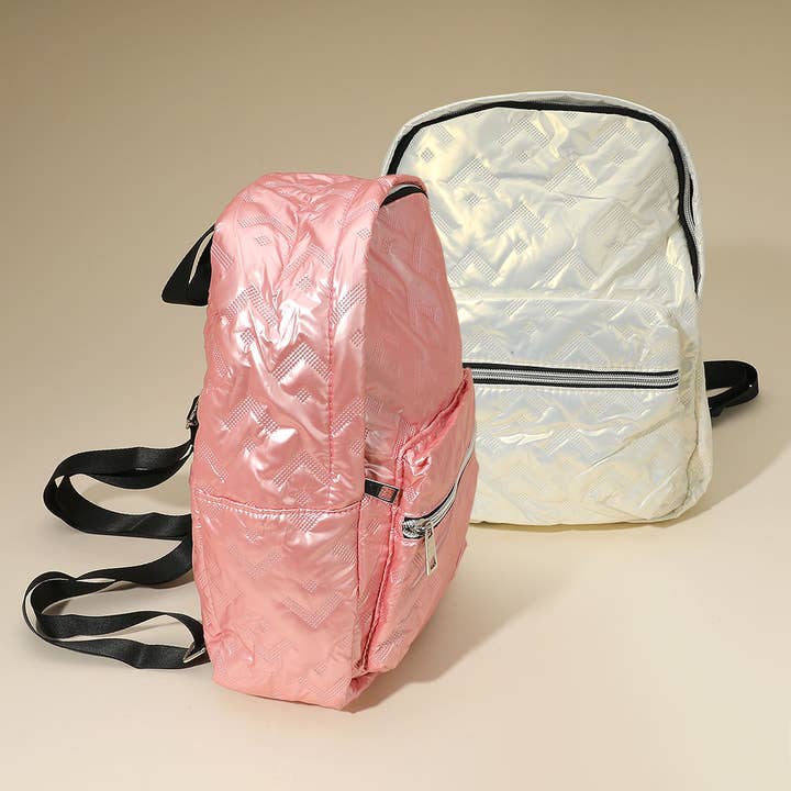 Sensibling Corp. - Wholesale Backpack - Women's - Shiny Quilted Everyday Backpack Bag14