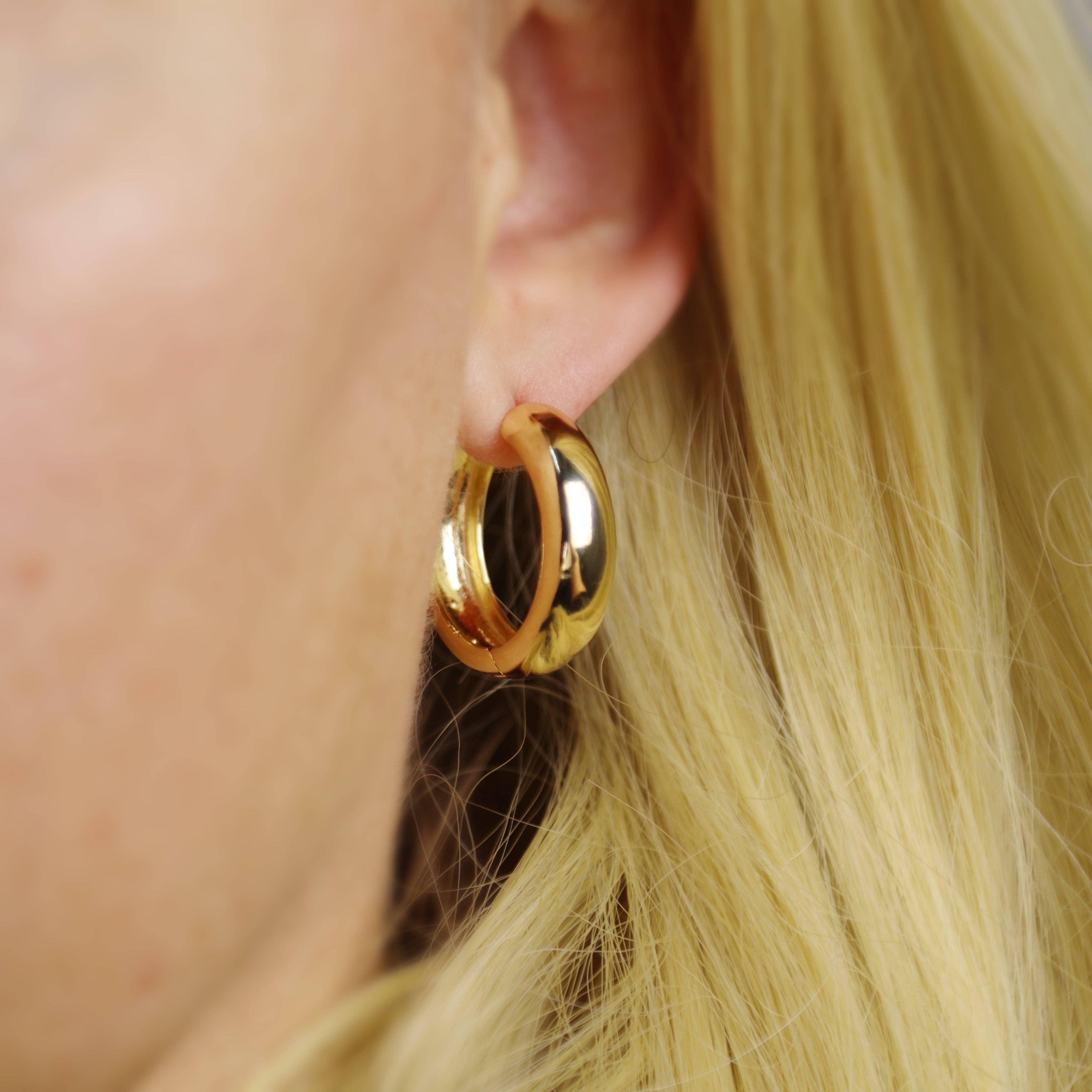 GoldFi – Engroshandel Hoops – 18 k guld fyldt Chunky Hoop Øreringe5