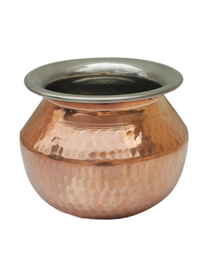 Punjabi Handi aus Kupferstahl (12 x 7,5 cm) für den Großhandel von Ancientveda