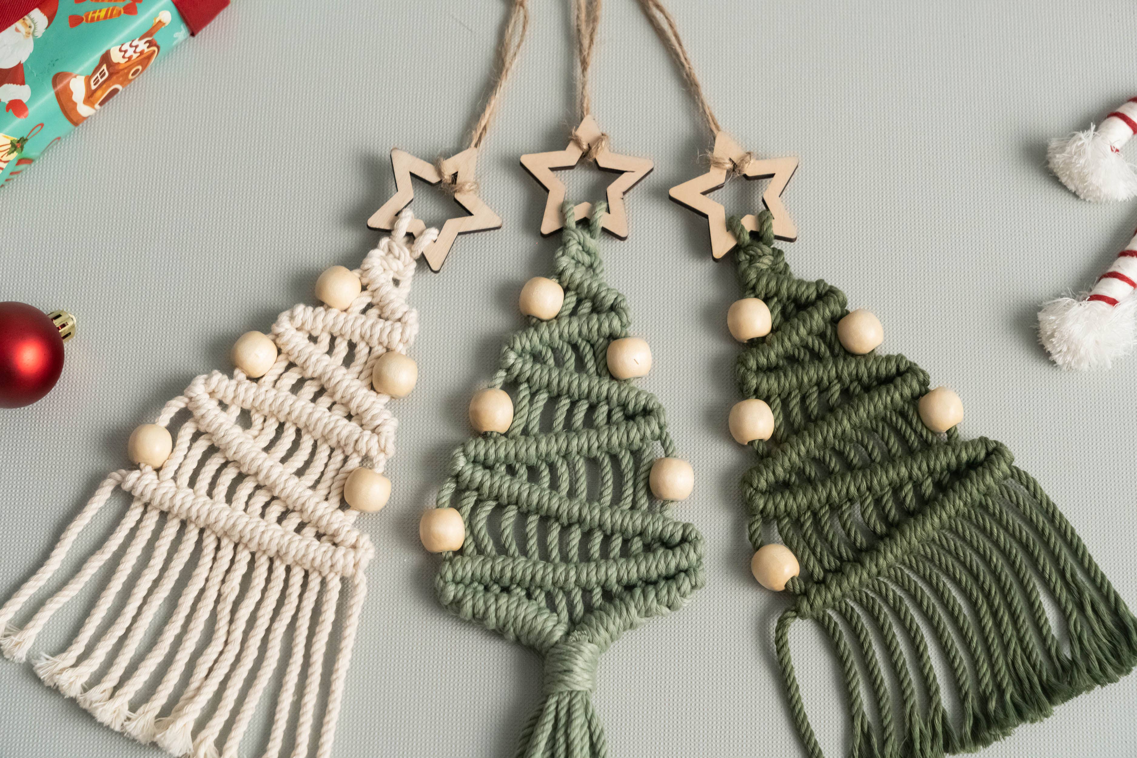 BeanDaikon – Engroshandel DIY-hobbysæt – DIY kit til macramé juletræ K2414