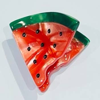 Acessório de presilha pequena de resina em formato de melancia por atacado de Bijoux 7bis