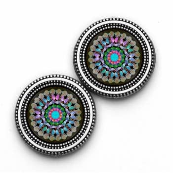 Multi Mandala Mandala Magnet Button Pin Set for wholesale by MagneButton