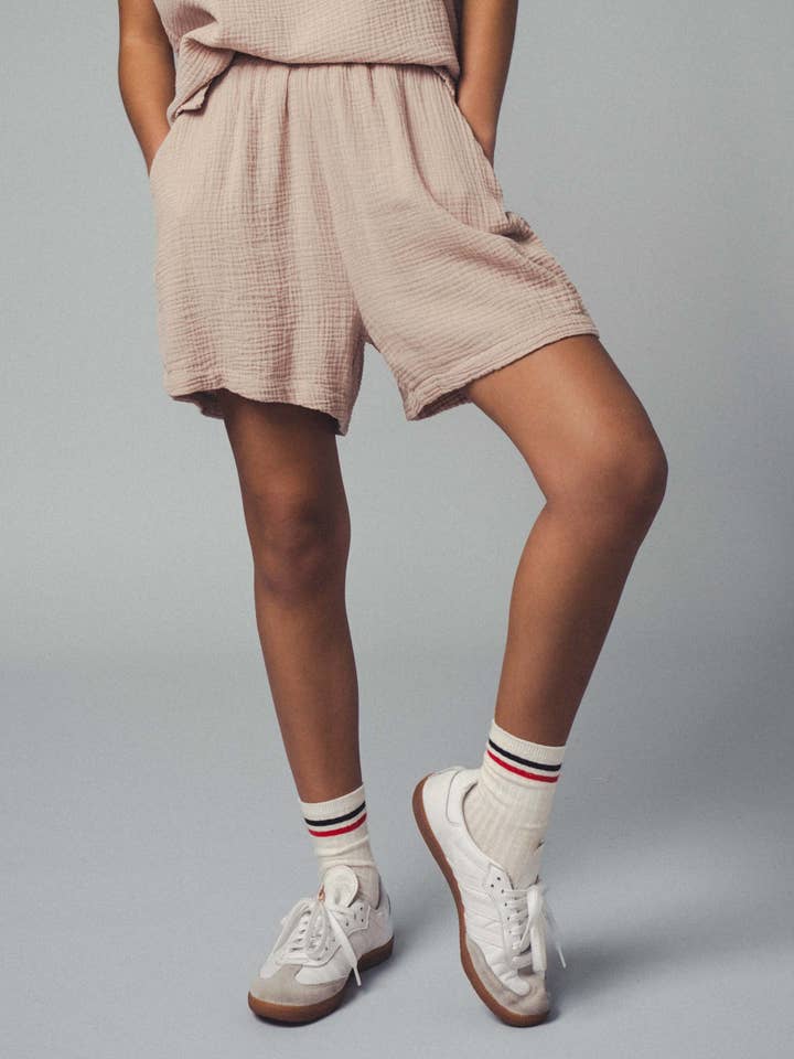 Urban Daizy - Wholesale Lounge Shorts - Women's - Vintage Washed Bubble Gauze Lounge Shorts