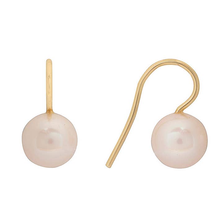 Pearl ear pendants | 8.5 - 9.0 mm | white | 585 for wholesale by Di Perle GmbH