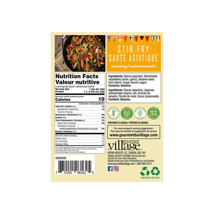 Gourmet Du Village - Wholesale Dried Spice Mix - Seas Stir Fry Recipe Box