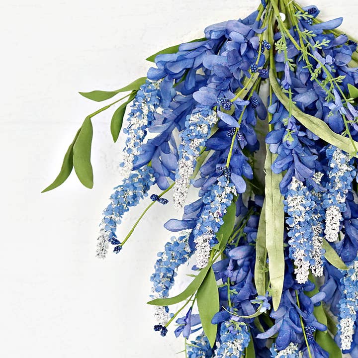 Impressive Enterprises, Inc. - Wholesale Artificial Flowers - 35603-28inL Teardrop-Blue Bonnet Flower with Heather