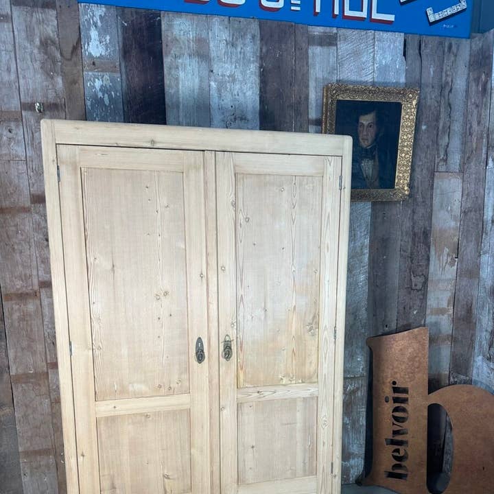 Antique Continental Pine Armoire Double Wardrobe, C 1880 #2 for wholesale by belvoir