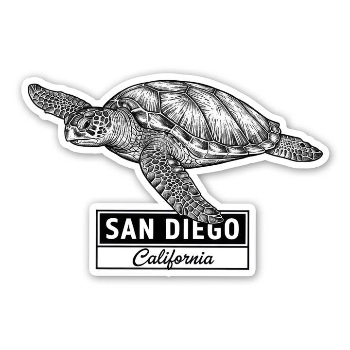 Icône de San Diego - Autocollant Tortue de mer pour la vente par Sticker Atlas