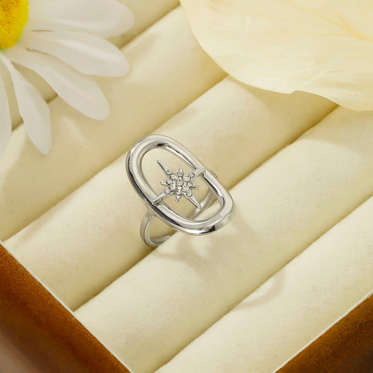 Kapyco - Vendita all'ingrosso Anelli multipietra - Anello stella del nord in acciaio inossidabile - BG3102571