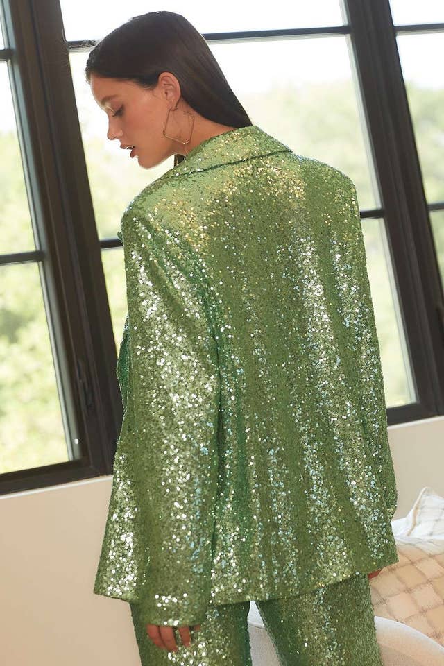 Main Strip - Wholesale Blazer - Women's - Sequin Power Suit Set – Sparkle Outfit Ready to Ship Party 9