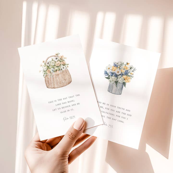 Me and Mary Shop - Wholesale Stationery/Notecard Set - Watercolor Bible Verse Cards – Floral Scripture Set4