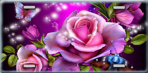 Make It Yours - Wholesale Sign - Flowers License Plate0