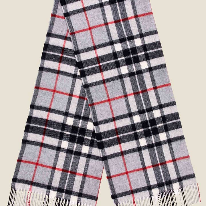 Bronte by Moon – wholesale Scarf – Women's – Grey Thompson Oversized Tartan Scarf0
