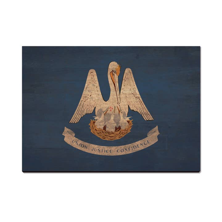 Louisiana Rustic Wood Flag - Wood Postcards & Magnets for wholesale by DaydreamHQ