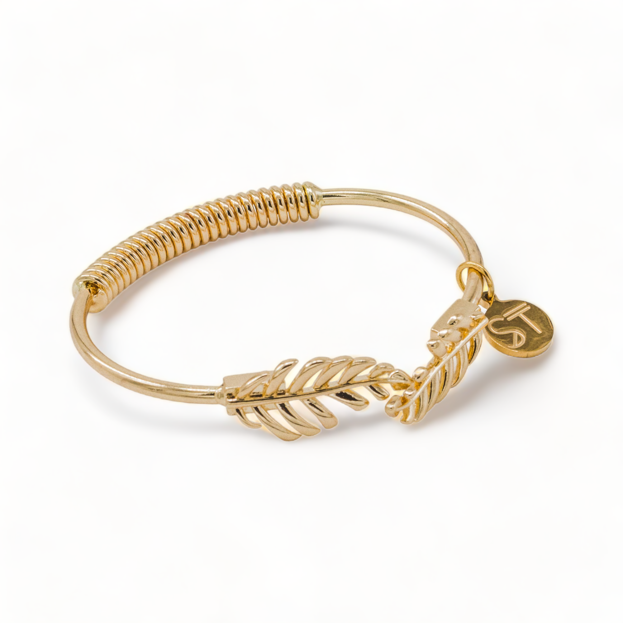 Skyscrapers and Trees - Wholesale Cuff Bracelet - Gold Laurel Leaf Bracelet1