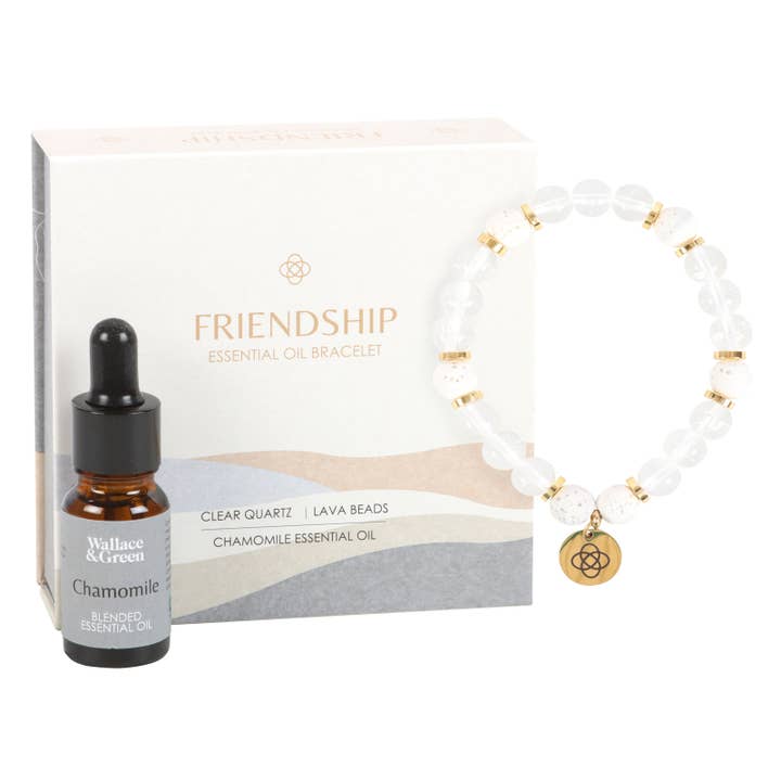 Something Different Wholesale - Venta al por mayor Pulseras de aromaterapia - Pulsera Friendship de aceite esencial de cuarzo transparente