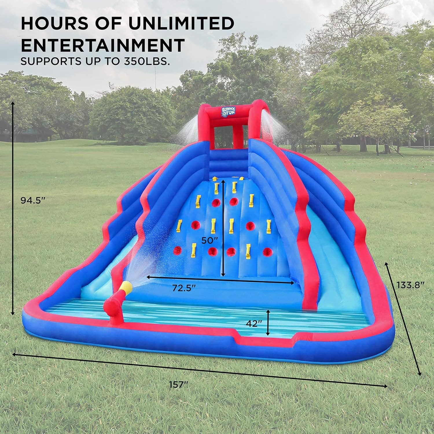 Sunny and Fun - Wholesale Inflatables - Ultra Climber Inflatable Water Slide Park with Climbing Wall1