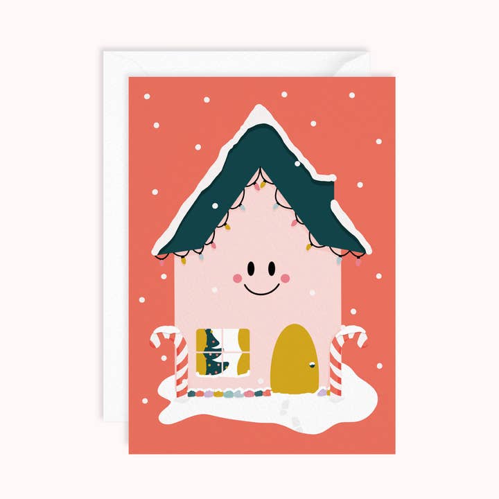 Festive House | Christmas Greeting Card for wholesale by Dani White Design