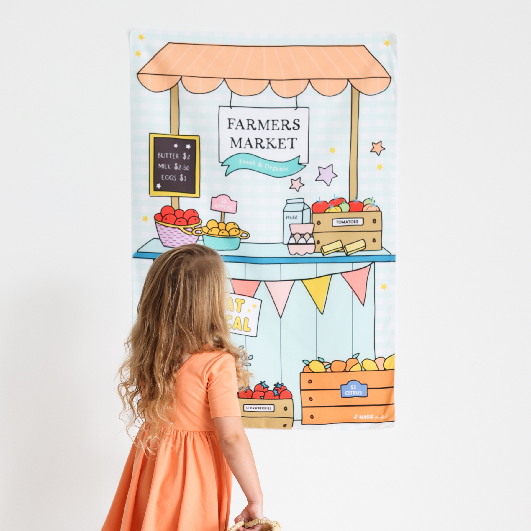 MagicPlaybook - Wholesale Toy Set - Kids - Farmer's Market Fabric Play Scene Imaginative Role-Play Toy1