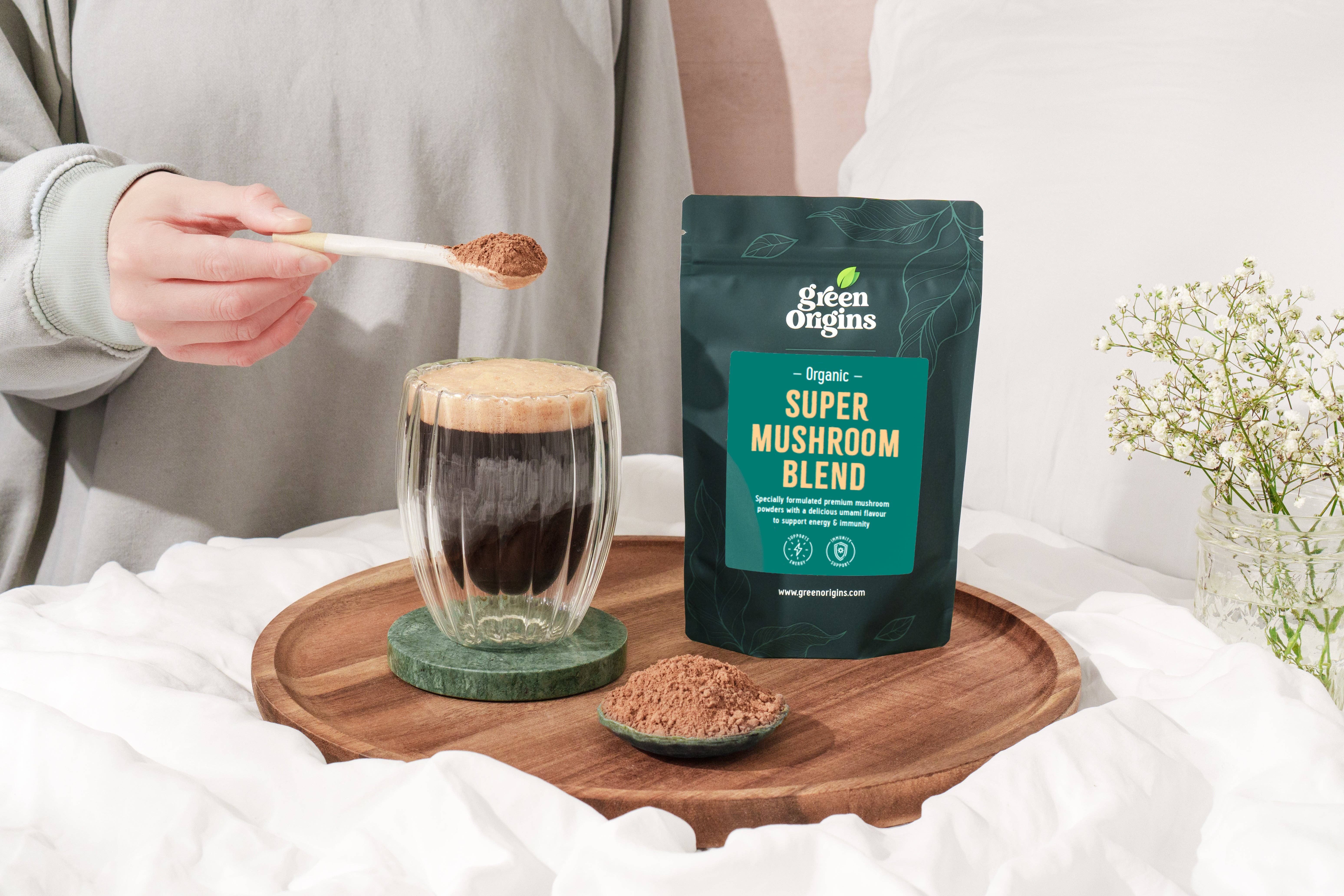 Brand Organic – Engroshandel Protein-/superfoodpulver – Green Origins 7 Super Svampeblanding 100g Økologisk1