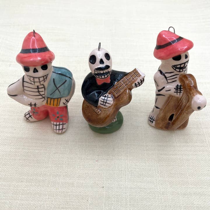 Tesoros Trading Company - Wholesale Ornament - Ceramic Skeleton Ornament, Peru