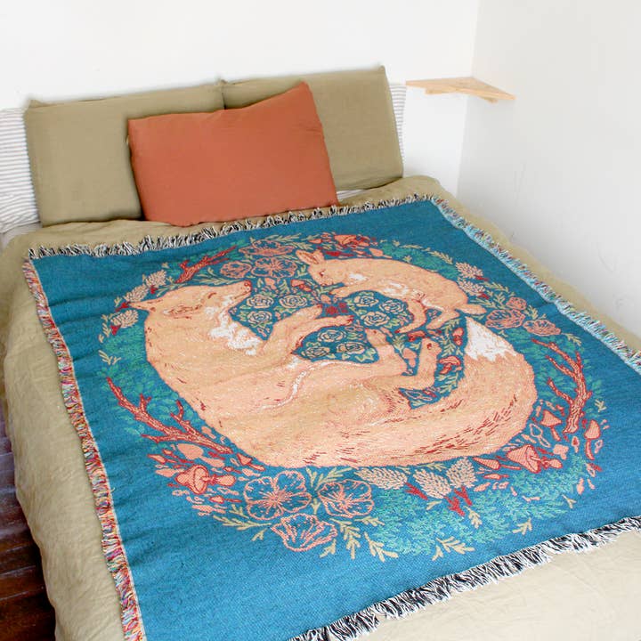 Mustard Beetle - Wholesale Throw Blanket - Woven Blanket Tapestry: Fox & Hare4