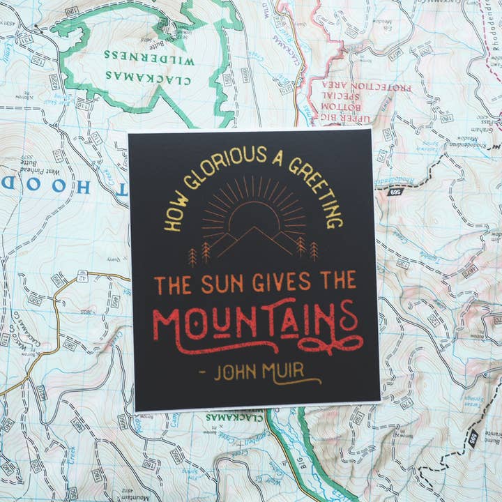 Sentinel Supply - Vendita all'ingrosso Adesivo - Adesivo con citazione della montagna di John Muir, decalcomanie per escursionismo e campeggio5