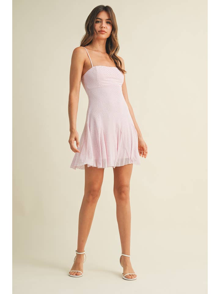 Klesis - Wholesale Dress - Women's - ID9191-A EMBELLISHED MESH SLEEVELESS GODET FLARED MINI 8