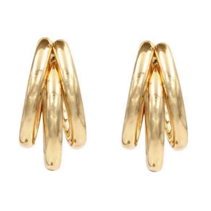 Gold Tri-Hoop Earrings | Triple Layered Hoop for wholesale by Pierce + Hide
