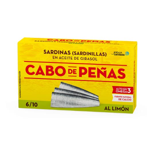 Spanske sardiner (Sardinillas) med citron Las Carabelas 6x85g for engroshandel hos Gourmet World B2B
