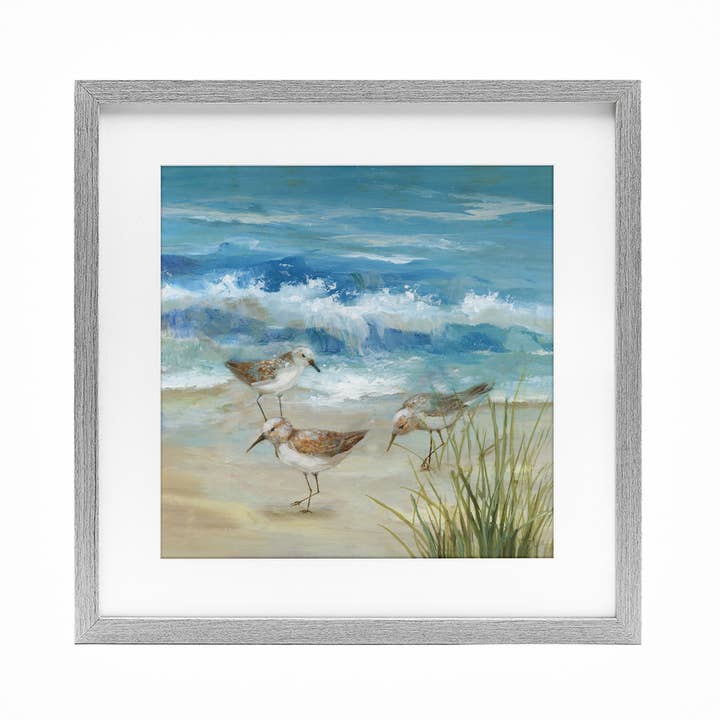Stupell Industries - Wholesale Wall Sign - Beach Sandpiper Gathering - Print Under Glass Wall Art9