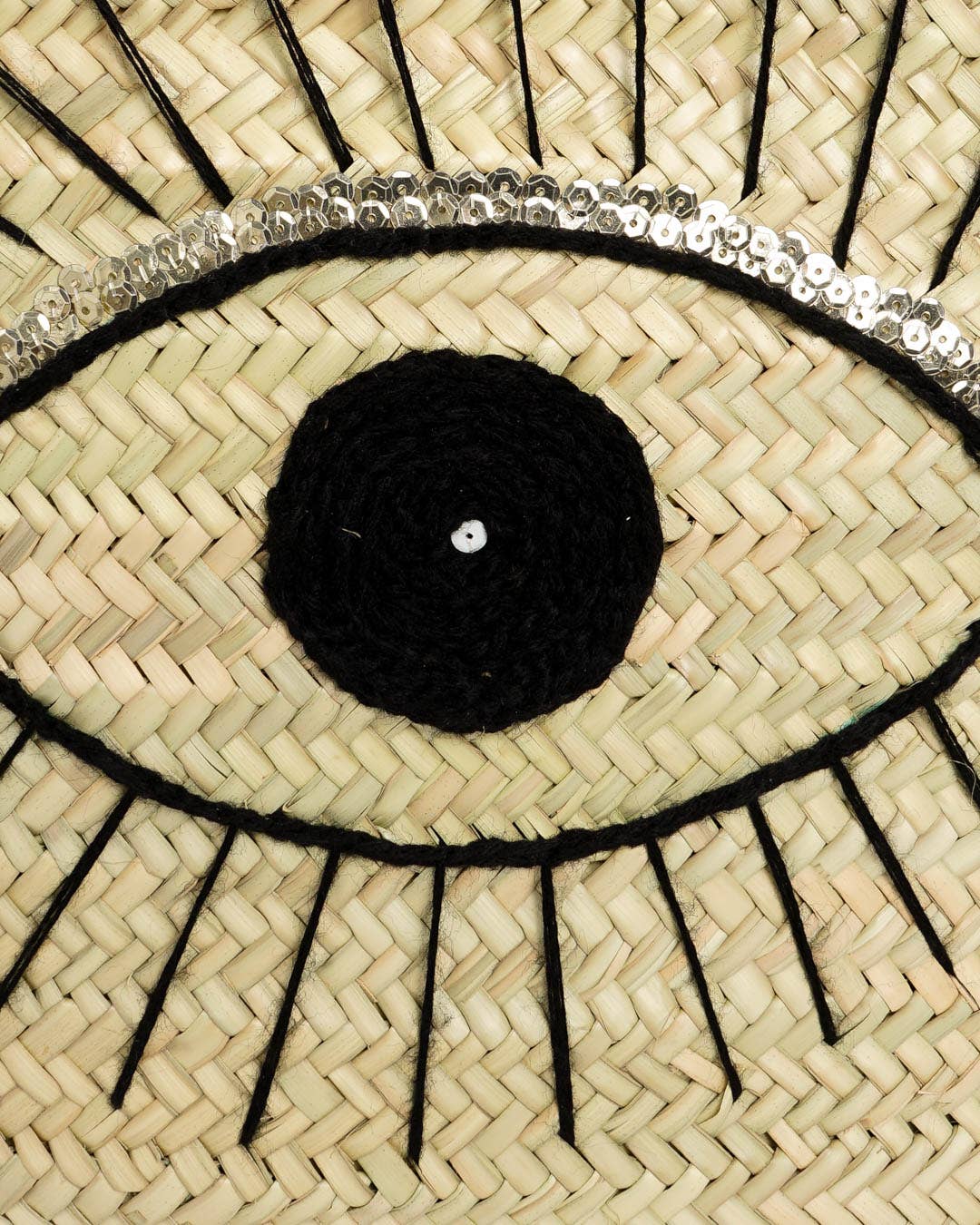 Logionline SLU – wholesale Beach bag – Natural Palm Eye and Wool Carry Bag - Leather Handle5