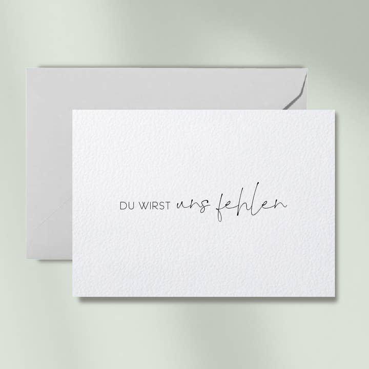 Debblschebbl Design Studio - Wholesale Rouwkaart - We zullen je missen | kaart met envelop