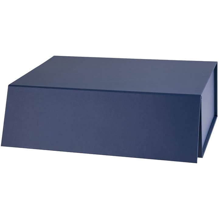 LA Ribbons Wholesale – Engroshandel Gaveæske – Sammenklappelig gaveæske 14" x 9" x 4,3" med magnetisk firkantet klaplåg | Marineblå