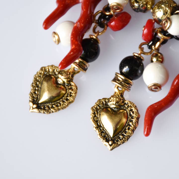 Laura Mariotti - luxury collection - Wholesale Dangle Earrings - CORAL JUNGLE - cluster earrings1