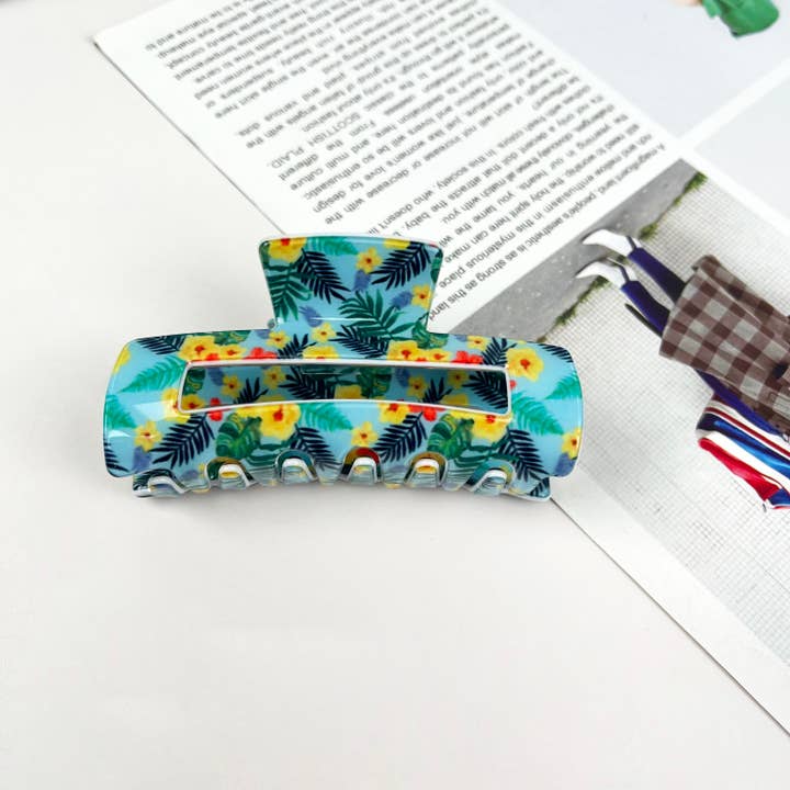 mildstyles - Vendita all'ingrosso Fermaglio per capelli - Donna - Fermagli per capelli rettangolari a forma di stella marina con fiori sorridenti2