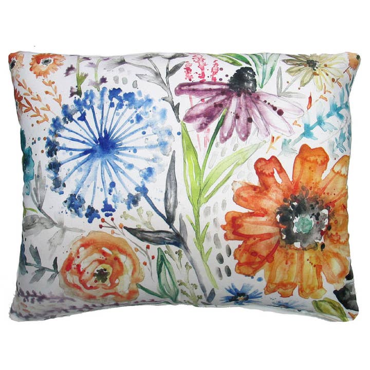 Magnolia Casual - Wholesale Throw/Decorative Pillow - Pillow - Watercolor Wildflowers 1 - indoor / outdoor cushion2