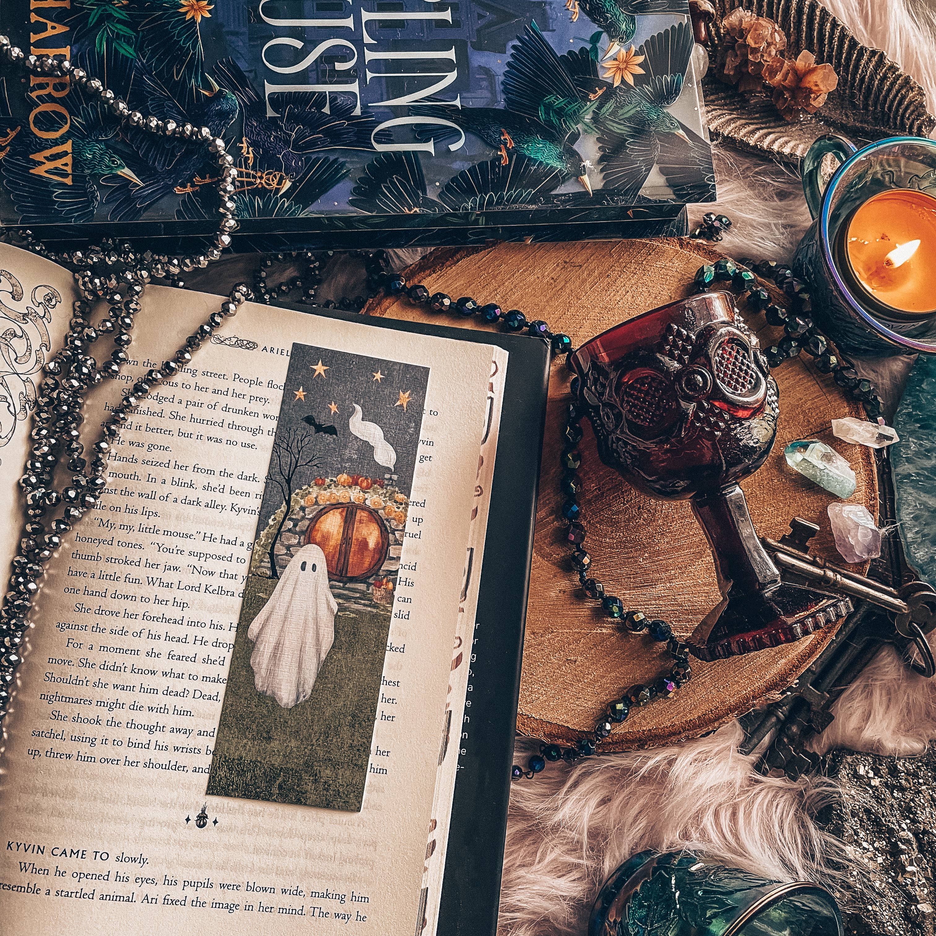 Mirkwood Scribes - Wholesale Bookmark - Cute Cottage Ghost Halloween Bookmark2