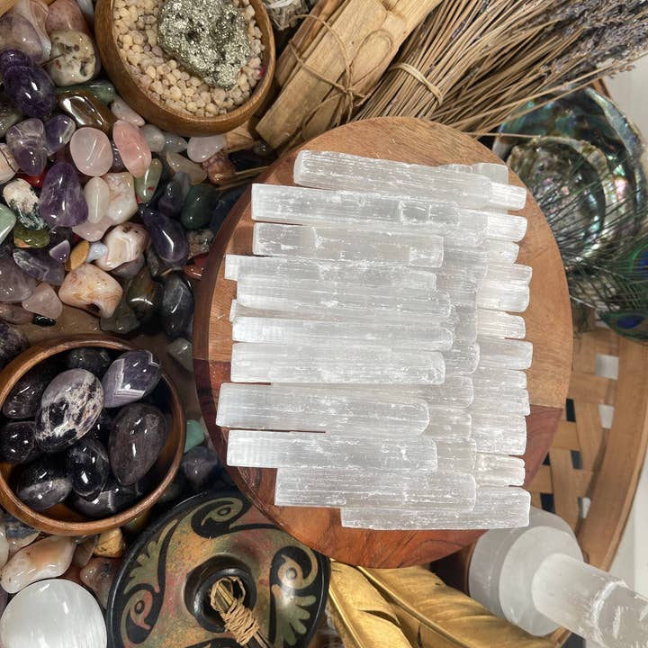 CaNatureLover - Wholesale Spiritual Stone/Crystal - 4-Inch Raw Selenite Wands6