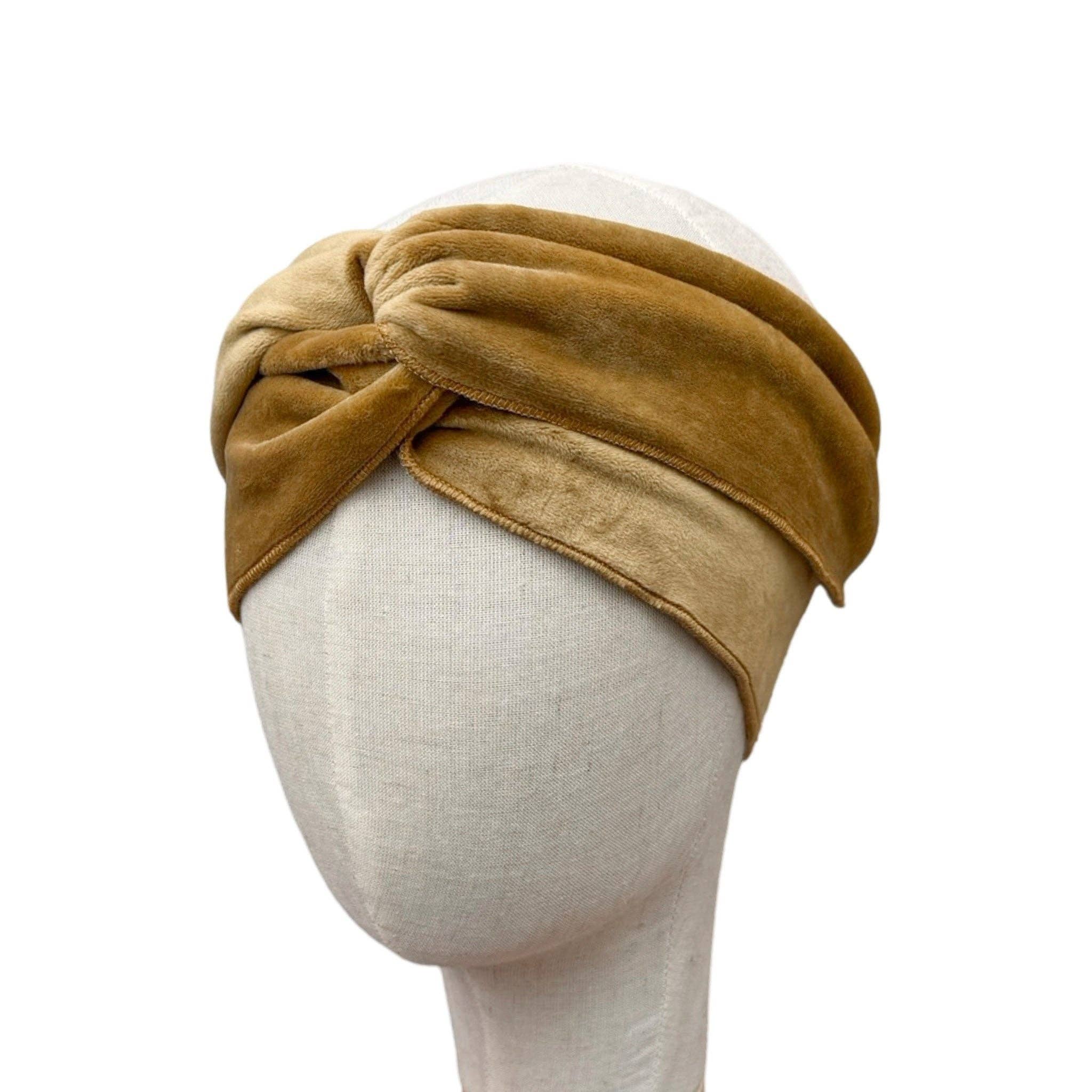 Flexy Twist Velvet Golden Honey | Headband made from upcycled fabric for wholesale on Faire0