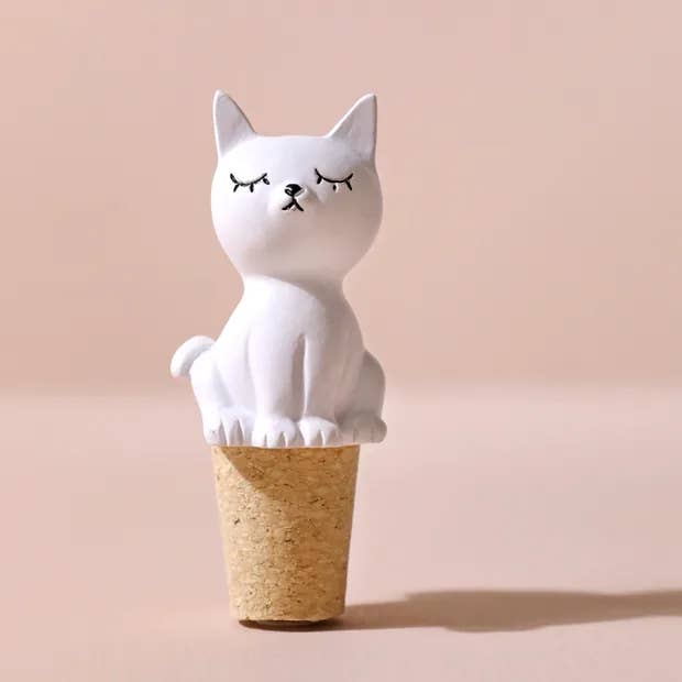 Seated Cat Bottle Stopper for wholesale by Lisa Angel