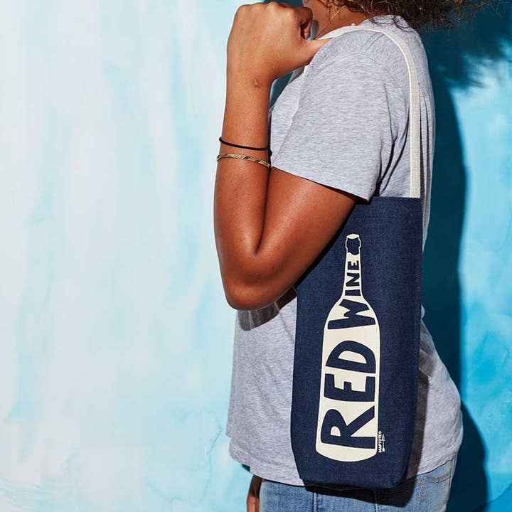 Maptote - Wholesale Wine Tote - Red Single Wine Tote – USA Made Cotton Canvas Bag3