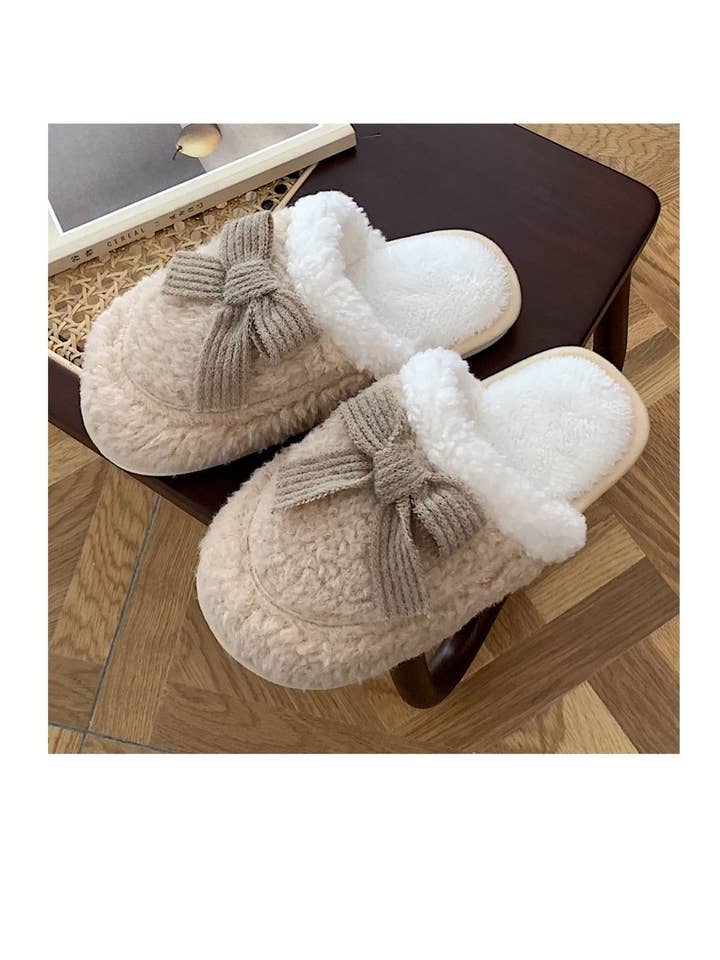 Miss Sparkling - Wholesale Slippers - Women's - Cozy Knit Bow Slippers3