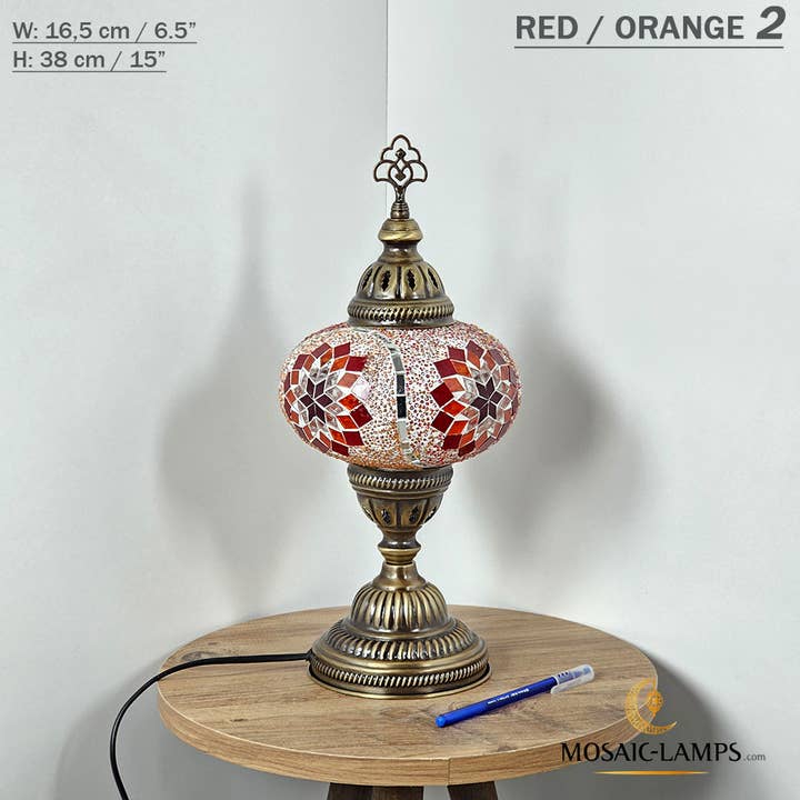 Mosaic Lamps - Wholesale Accent/Desk Lamp - 10+ Colors - Turkish Mosaic Large Globe Table Lamp, Marrakec74