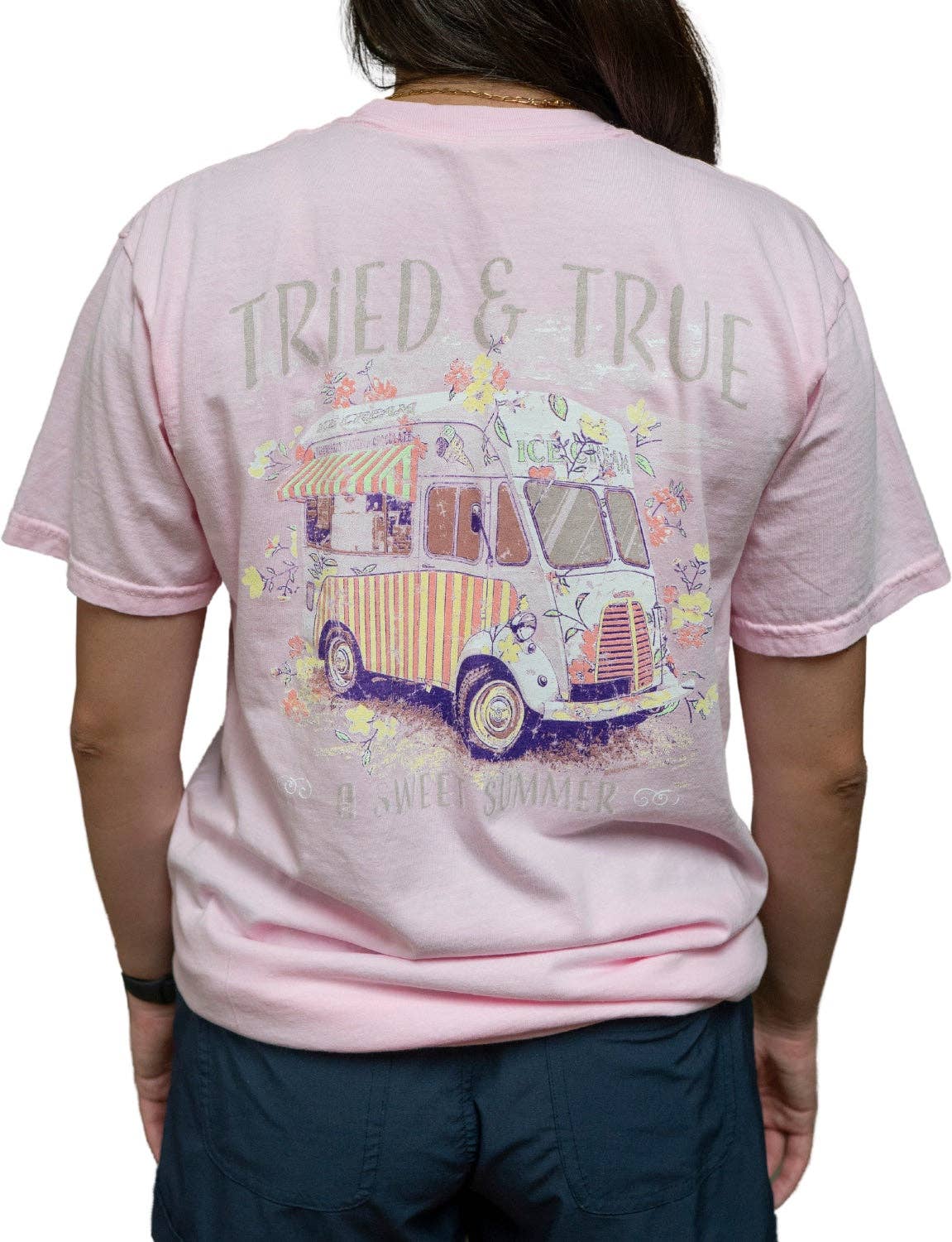 Retro Ice Cream Truck Blossom Short-Sleeve T-Shirt for wholesale on Faire0