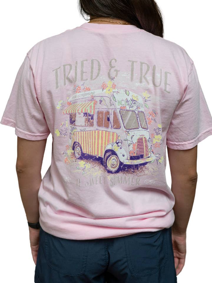 Retro Ice Cream Truck Blossom Short-Sleeve T-Shirt for wholesale on Faire0